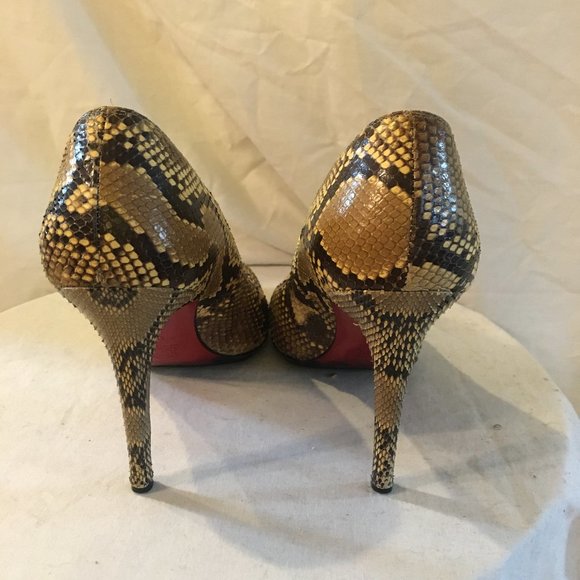 Christian Louboutin Round Toe Snakeskin Pumps - Picture 7 of 11